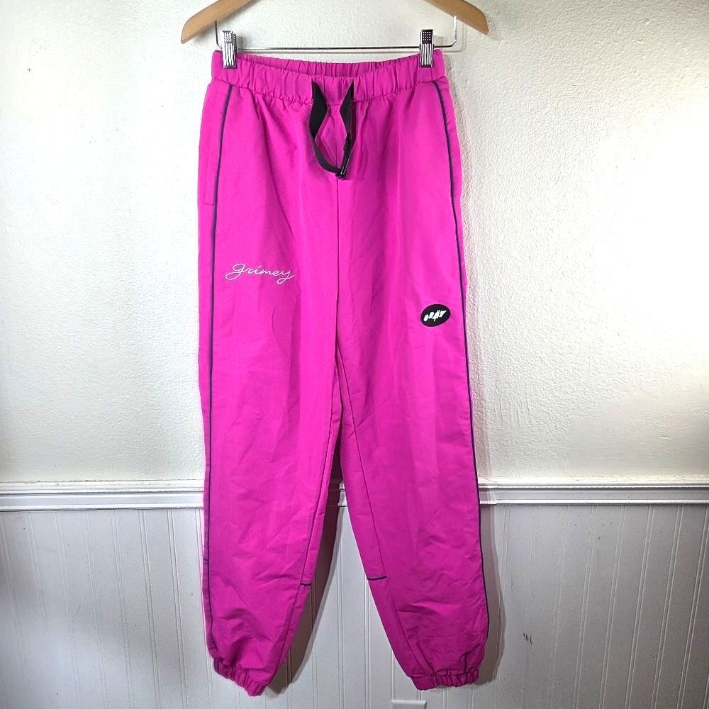 GRMY GRIMEY Women's SM Bright Hot Pink Stretchy 90's Inspired Jogger Pants